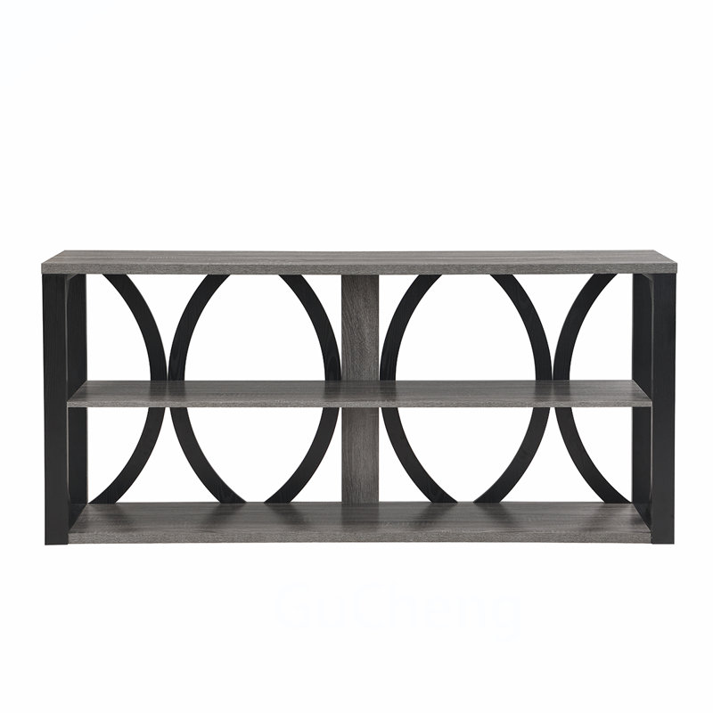 Versatile Industrial Console Table with Sturdy Construction for Various Spaces, Gray/Black