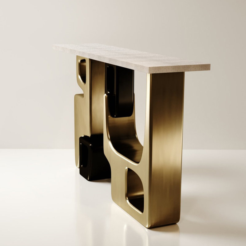 Console de style italien de luxe moderne, H 35,4 po x l 55,1 po x P 11,8 po