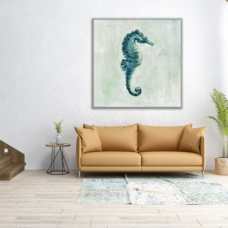 Indigo Sea Life I - reproduction d'art sur toile, H 12 po x l 12 po