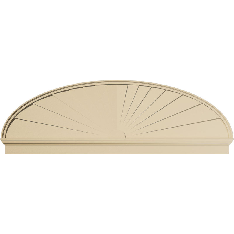 Fronton en uréthane Elliptical Signature, brun clair apprêté, 86 po x 28,375 po x 2,75 po, Combinaison, Rayons de soleil