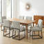 Chaises de salle à manger rembourrées en polyester avec cadre en fer (ensemble de 2)-1059753929