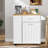 Rolling Kitchen Island with Pull-Out Trash Bin Cabinet,Kitchen Storage Cart On Wheels with 3 Tier Spice Rack,1 Drawer Bamboo Countertop,for Small Space-1155460847