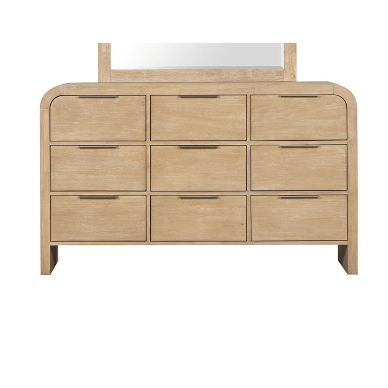 Poignées en métal d'hévéa massif de style contemporain avec commode 1 pièce seulement 9 tiroirs