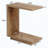 C-Shaped Bedside Table with Slatted Design