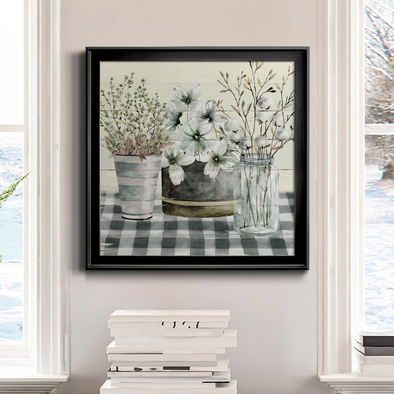 " Spring Gingham II ", 30.5" H x 30.5" W x 1.5" D, Black