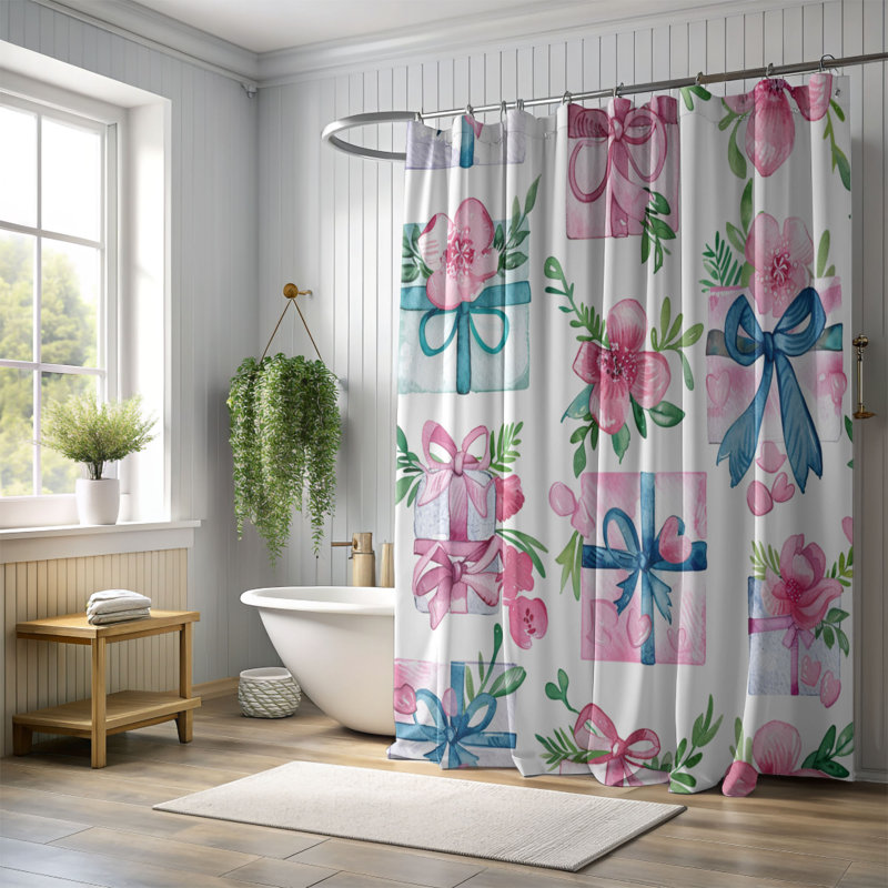Watercolor Gift - Rideau de douche Premium, H 74 po x l 71 po