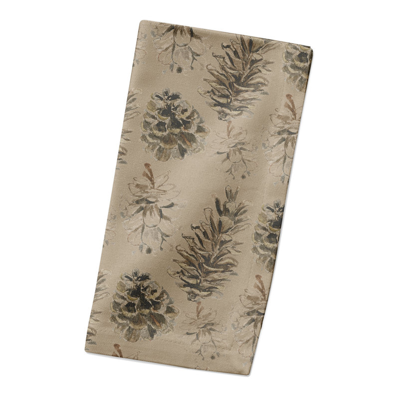 Arkhurst Cotton Twill Floral Square Napkin, Brown