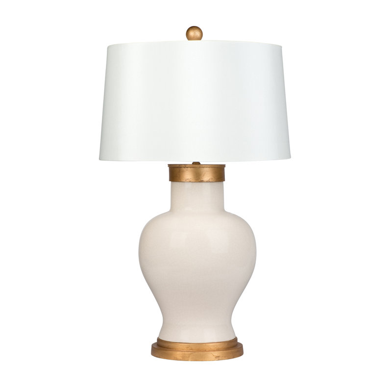 Atlantis Cove Ceramic Table Lamp with White Linen Shade