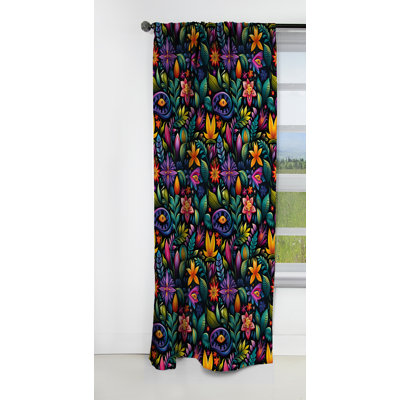 Tropical Fiesta Tropical Pattern I - Floral Curtain - Blackout Floral Curtain - 1 Panels