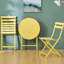 Yellow Patio Bistro - Ensemble de 3 chaises pliantes en métal et table pour bistro