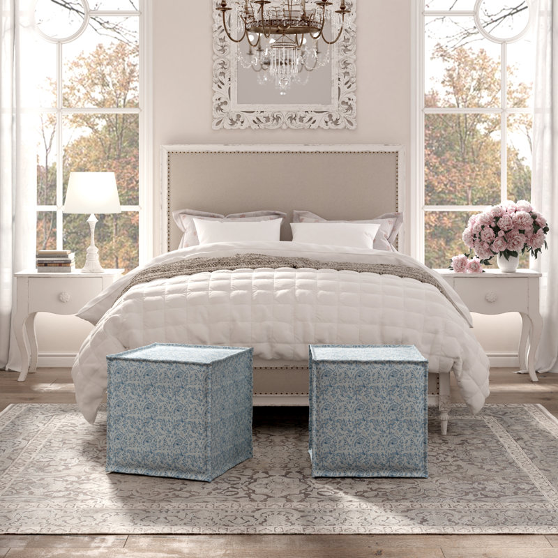 Repose-pieds Elegance Annaleigh, 100% lin Inde