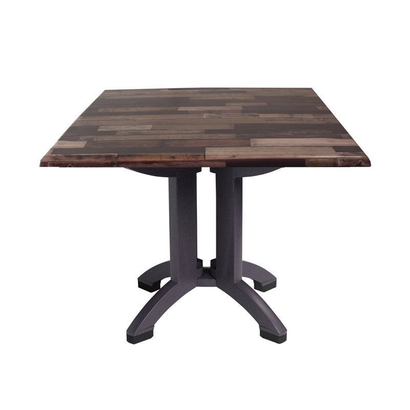Table de salle à manger Atlanta, Plateau Shiplap / base gris anthracite, L 36 po x l 36 po