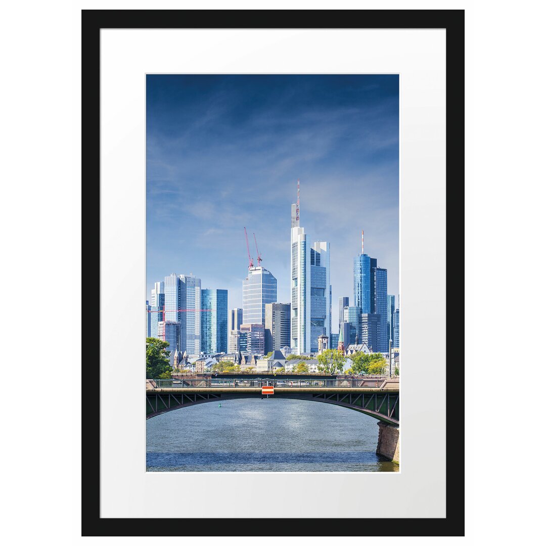 Gerahmtes Poster Skyline von Frankfurt am Main