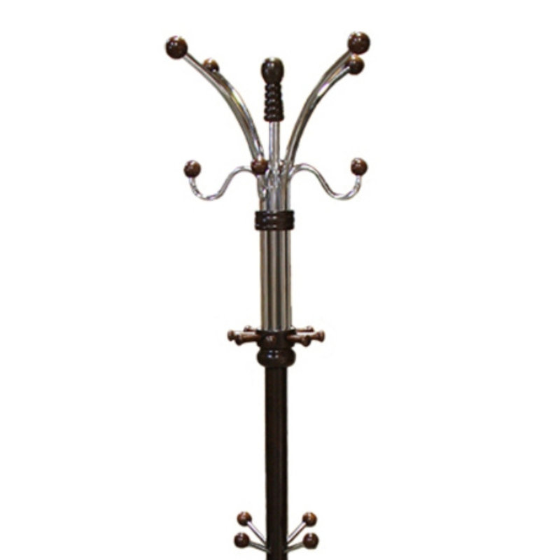 Portant penderie en bois coloré de 185 cm de hauteur - Multicolore, construction robuste, diamètre 55 cm, convient aux manteaux, vestes, chapeaux et écharpes.