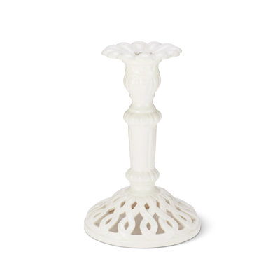 Paulette Tall Taper Candleholder, Cream