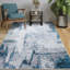 Tapis bleu abstrait en chenille tissé à la machine Penstarre-1767716120