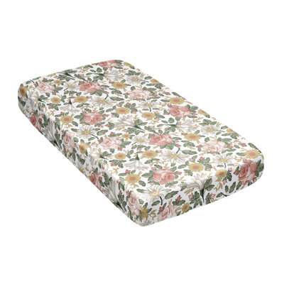 Drap-housse pour lit de bébé Vintage Floral rose et vert par Sweet Jojo Designs