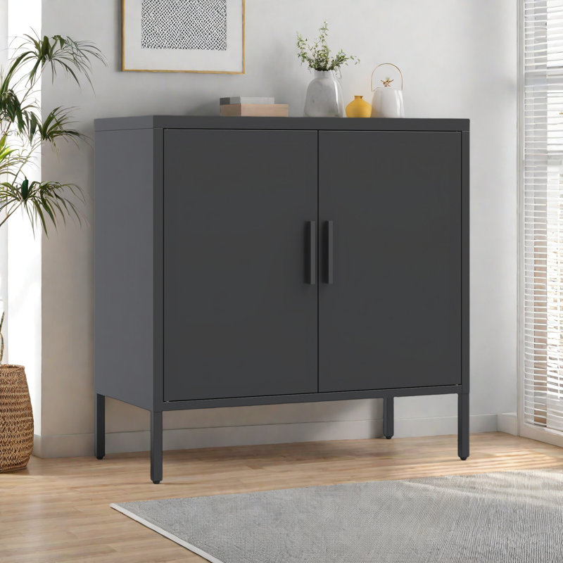 Metal Storage Cabinet With Doors And Adjustable Shelves, Steel Garage Storage Cabinet, Metal File Cabinet For Home Office School Gym
