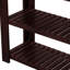 Élégante console en U pour le salon, 4 tiroirs et 2 tablettes, esthétique minimaliste rétro et bois de pin, petite entrée de rangement avec look, guide d'installation facile