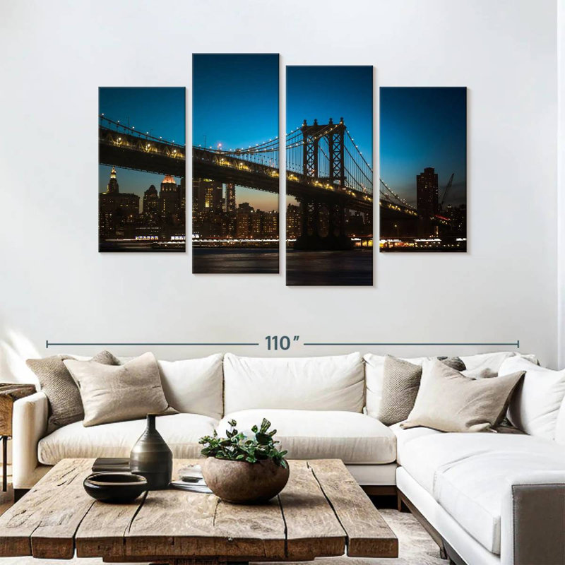 Lilie romantique Manhattan Bridge, H 54 po x l 84 po