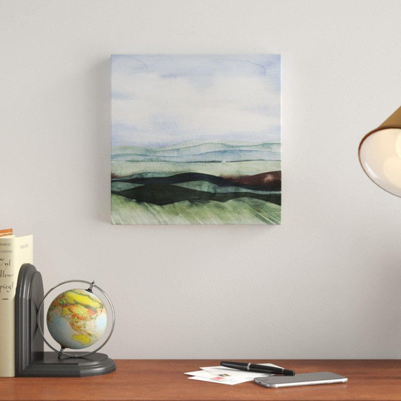 «Jeweltone Ridges I», peinture sur toile tendue, H 12 po x l 12 po