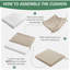 Ensemble de 4 coussins de chaise d'extérieur: Coussin de siège imperméable et résistant à la décoloration pour meubles de patio - Coussins de chaise avec attaches et fermeture à glissière cachée - Remplacement du coussin de chaise de patio