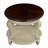 Solid Wood Round End Table with Shelf-1518809811