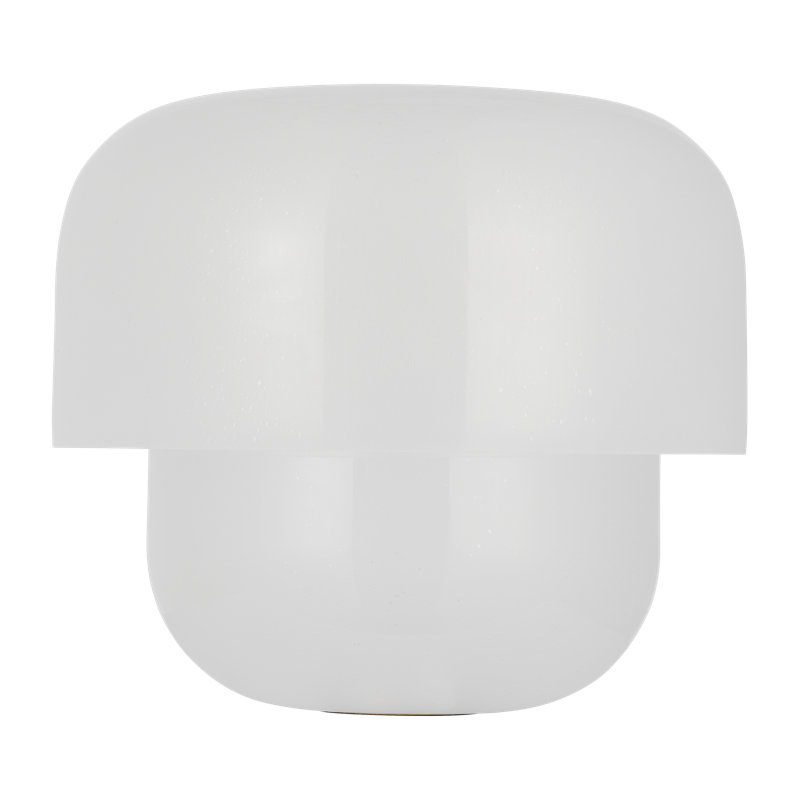 Kelly Wearstler Bolete 1-light Small Table Lamp in Hand Rubbed Antique Brass, White, 16.3" H x 18" W x 18" D