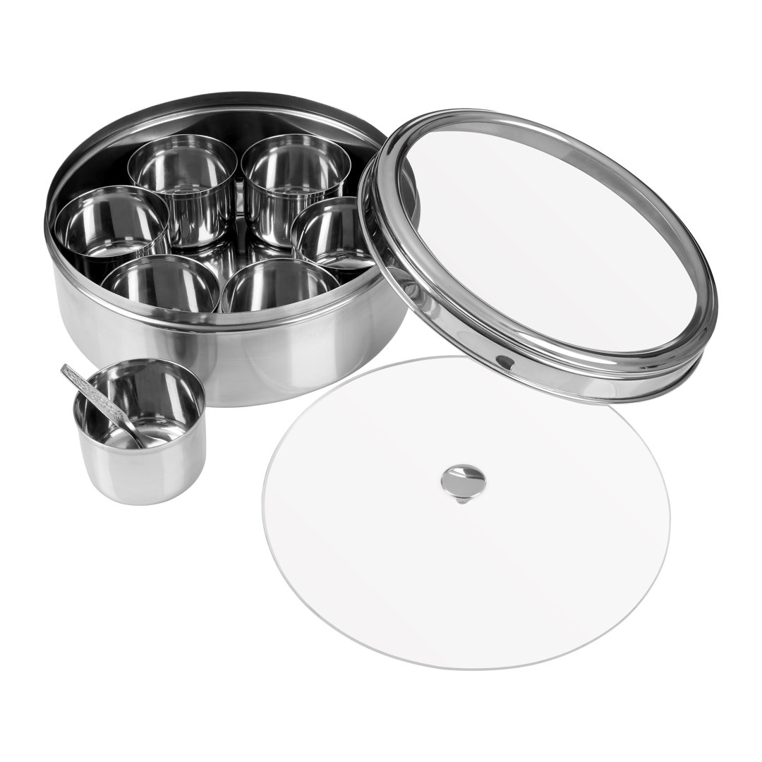 Freestanding Stainless Steel Spice Jar & Rack Set