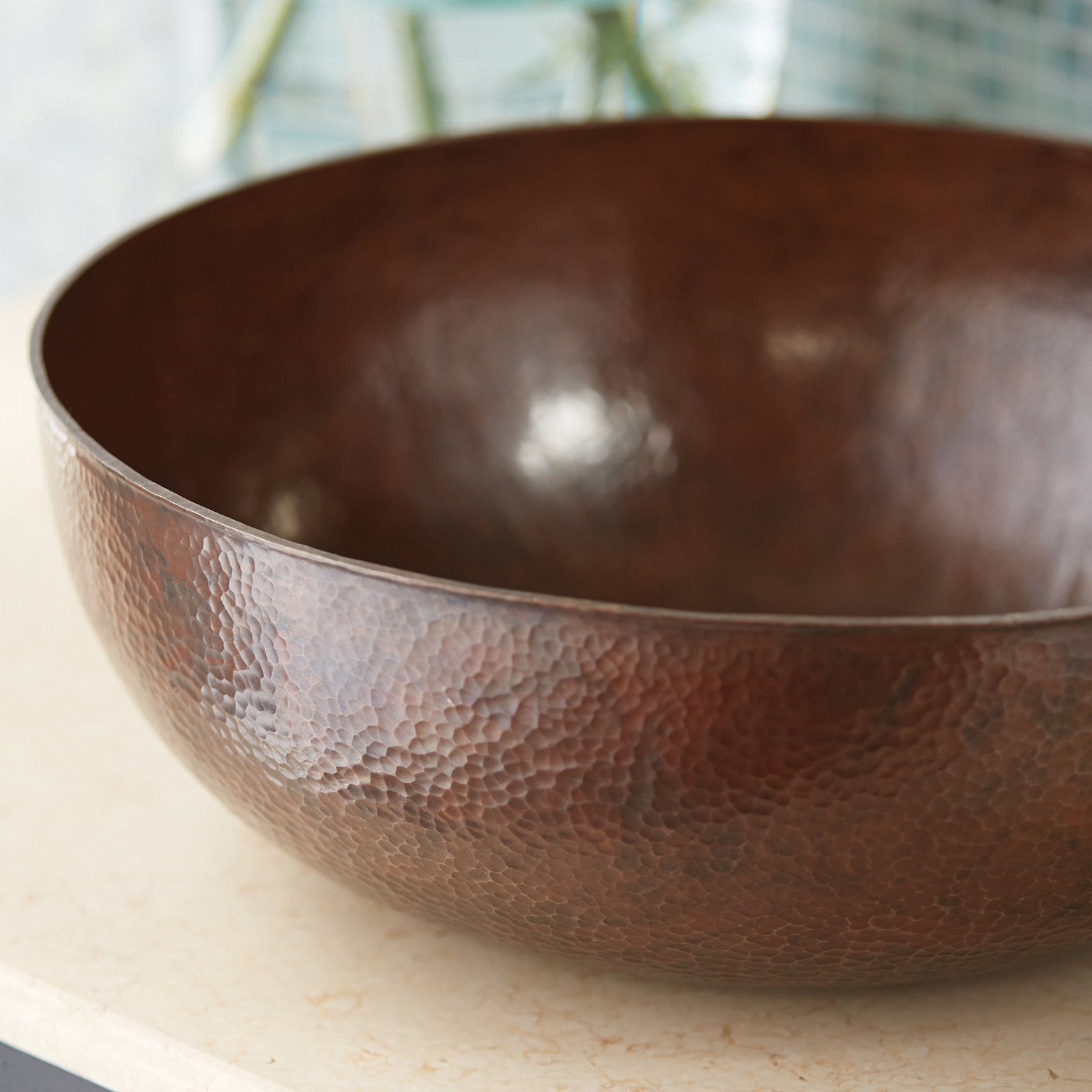 Maestro Copper Round Vessel Bathroom Sink
