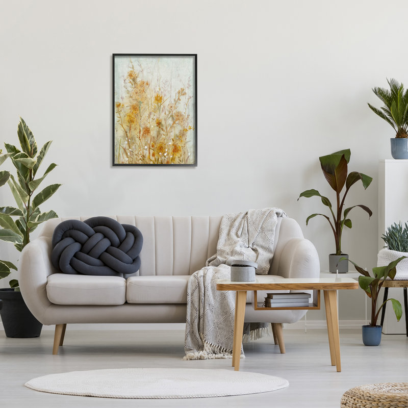 Peinture abstraite, fleurs sauvages encadrées sur bois par Tim O'Toole, peinture, Giclée encadrée noir minuit