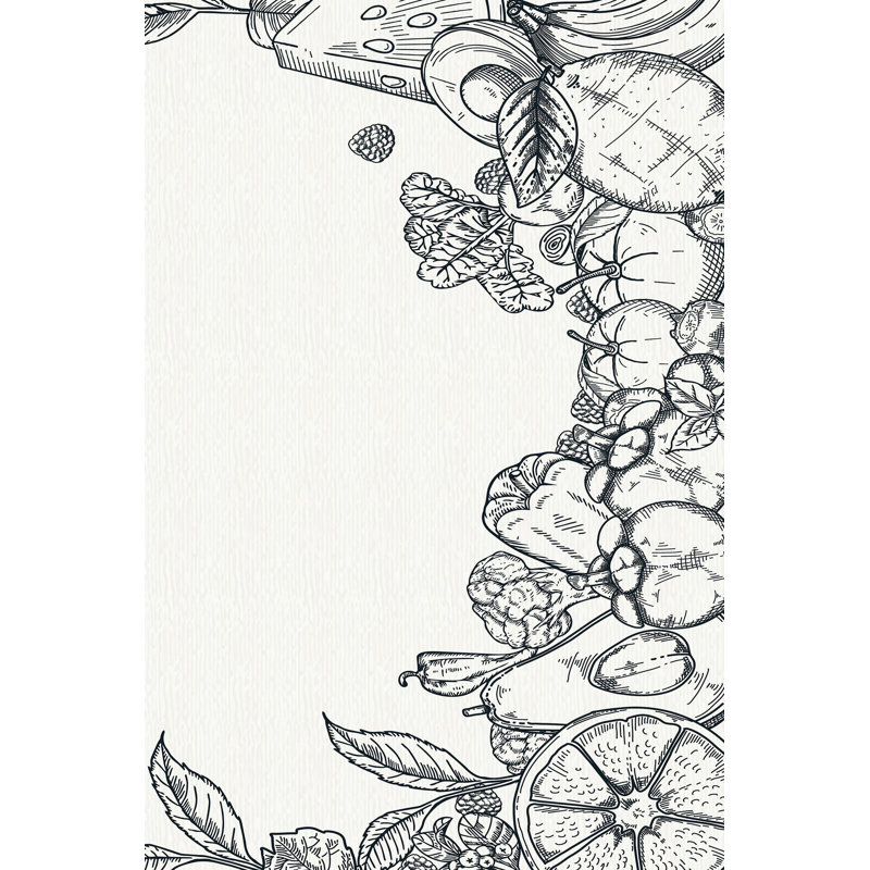 Tapis noir / blanc en polyester tissé à la machine, Rectangle 4 pi 7 po x 7 pi 3 po