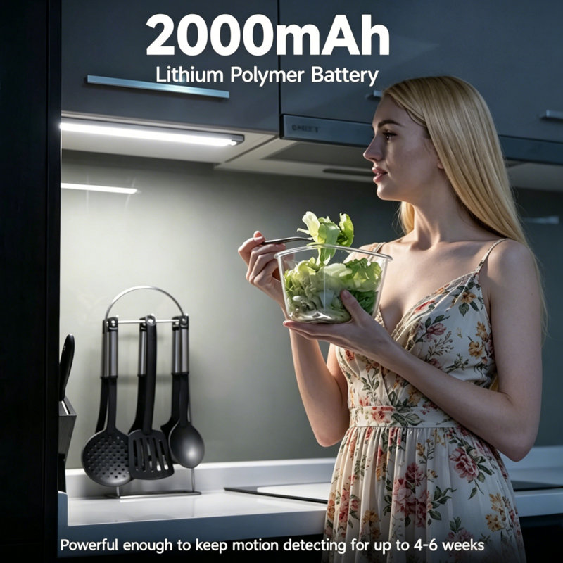 14.5Inch Motion Sensor Closet Light, 62LED Wireless Rechargeable Under Cabinet Light, 62LED 7000K Cool White