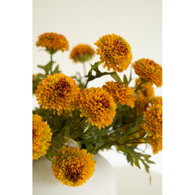  Ensemble de 7 boules de moutarde artificielles 18 po Dahlias, ensemble de 6, Jaune