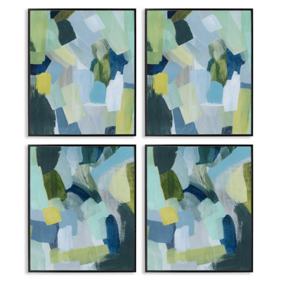  «Blue Stroke Paint Strokes», ensemble de 4 giclées par Grace Popp