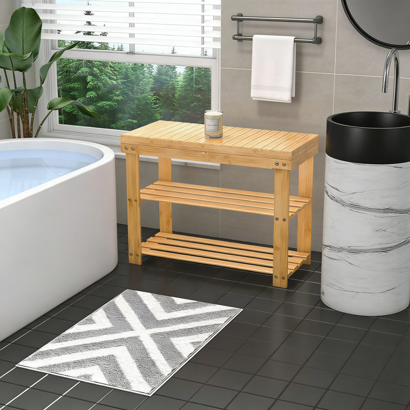 Banc à chaussures en bambou avec tablette de rangement et tiroir, organisateur d'entrée 3-en-1 pour les petits espaces, siège robuste et range-chaussures pour l'intérieur et l'extérieur