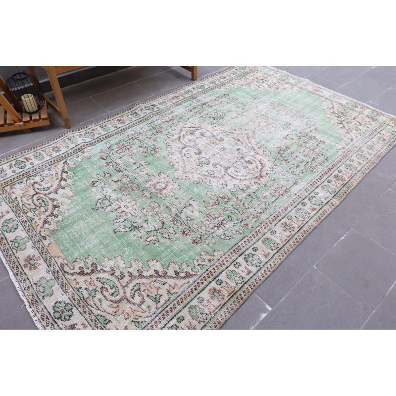 Grand tapis turc anatolien vintage pour le salon - conception de tapis oriental beige