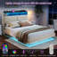 Sharwin LED Upholstered Bed Frame Floating Bed Frame With Storage Headboard-1555267348