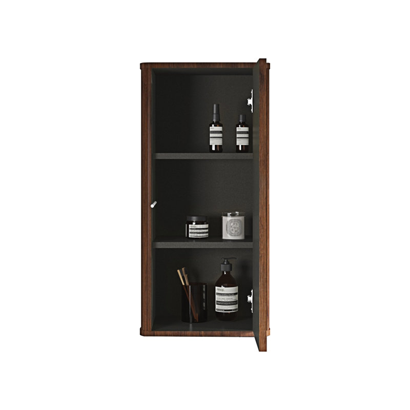 Bathroom Floating Side Cabinet Wall-Mounted Storage Cabinet, Walnut