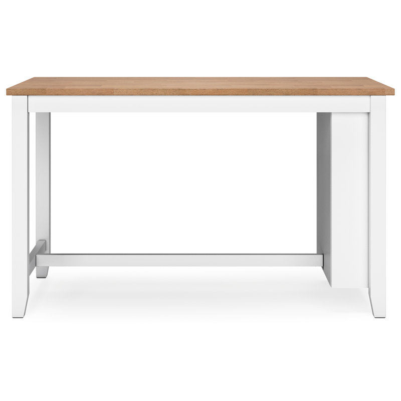 Beige and White Wood Extendable Counter Height Dining Table
