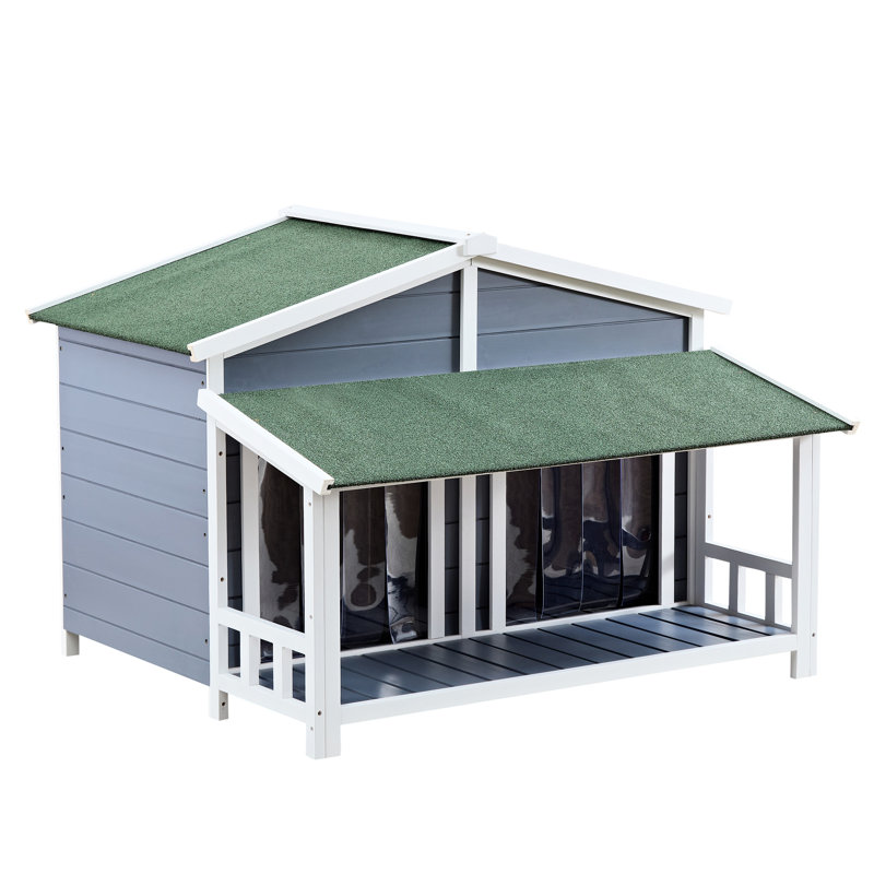 Niche pour chien en bois de pin avec peinture vieillie et durable