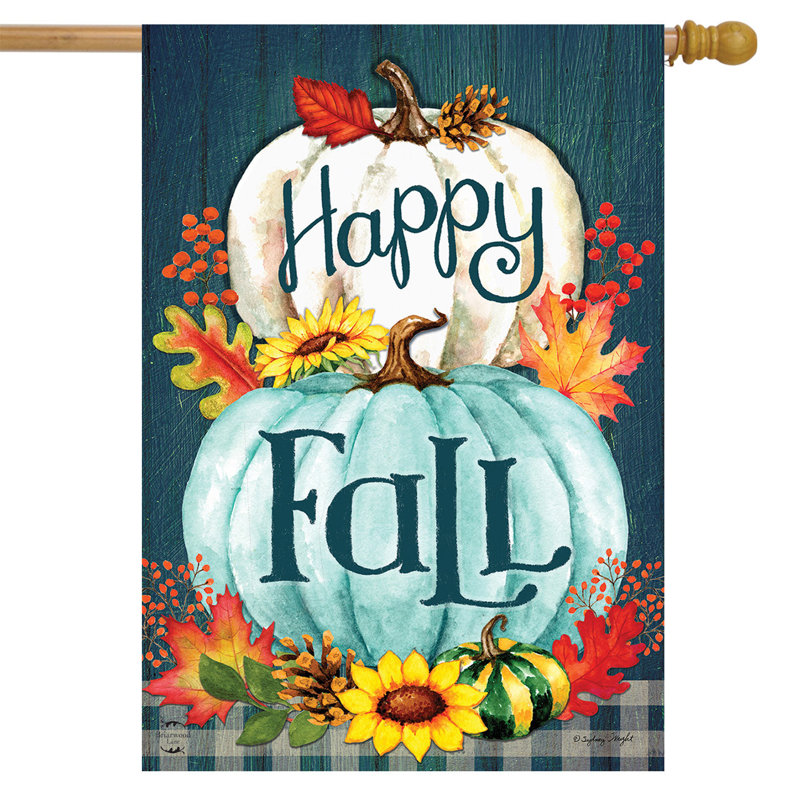 Happy Fall Pumpkins Primitive House Flag