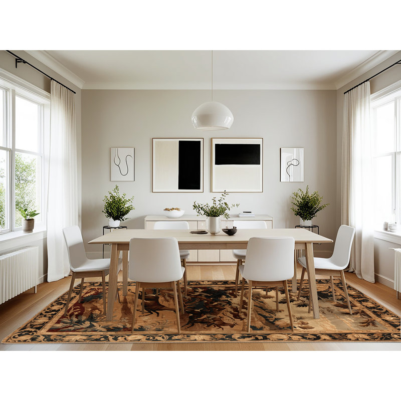 Tapis brun français lavable à la machine, Rectangle 7 pi x 10 pi