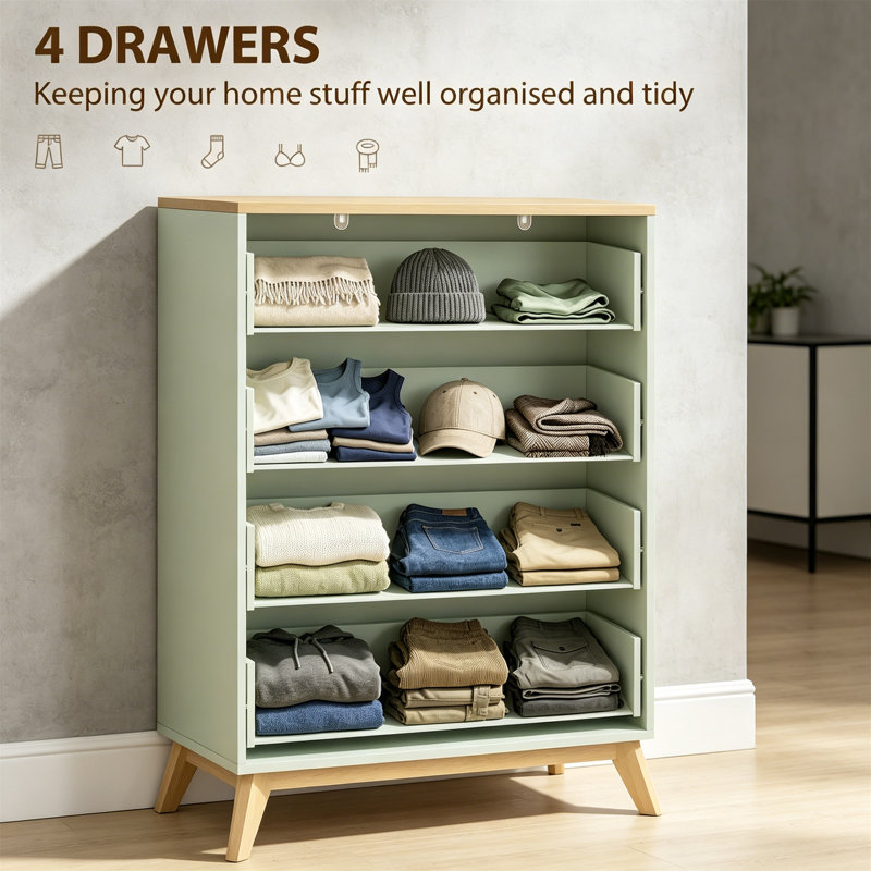 77 cm W Chest of 4 Drawers