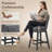 Vintage Upholstered Swivel Bar Stool with Solid Wood Legs-789327782