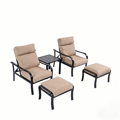 Ensemble de fauteuil inclinable pliant 5 pièces Shale
