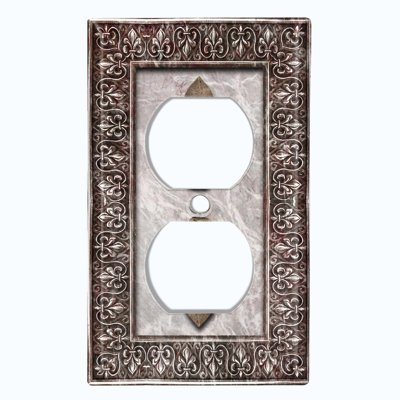 Patterned 1 - Gang Duplex Outlet Standard Wall Plate