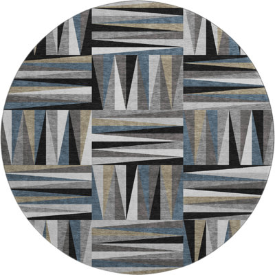 Premium Machine Washable Collett AMF1012 Squares Rug