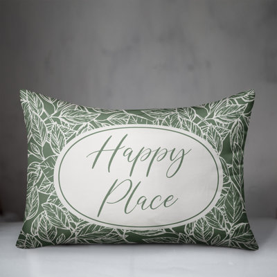 Happy Place Leaf Outdoor Rectangular Pillow Cover and Insert