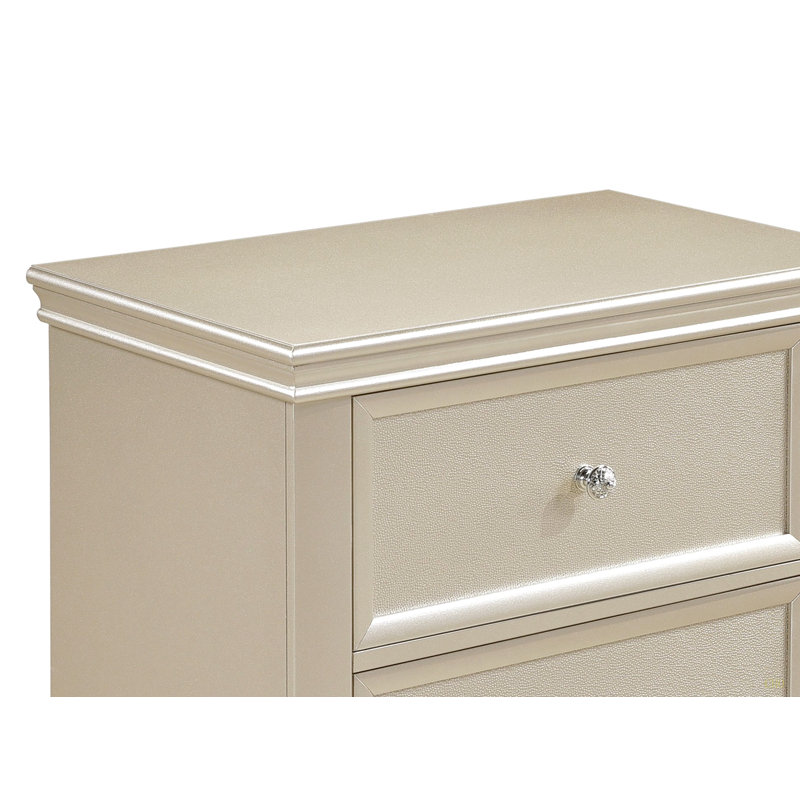 Table de chevet 1Pc avec façades de tiroir texturées